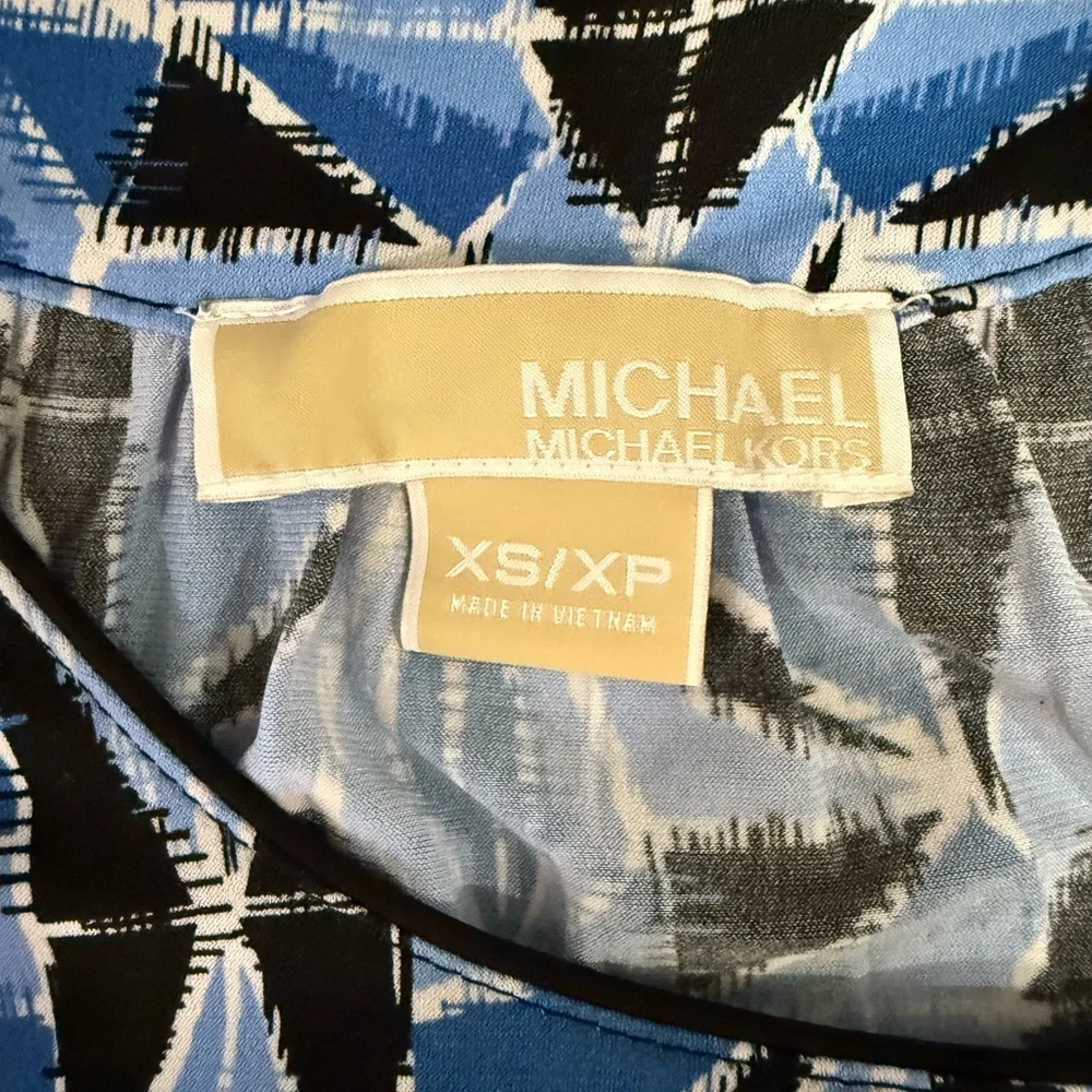 MICHAEL Michael Kors Blue and Black Geometric Midi Dress Size XS - Picture 1 of 7
